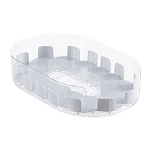 Rotating Condiment Holder, Rectangular Fridge Organizer, Non Skid Beverage Cans Bins Spice Storage Rack for Kitchen, Cupboard Clear White