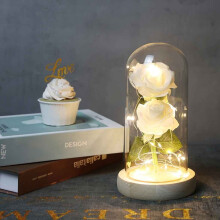 Decorazione romantica con rose in vetro – Elegante centrotavola per matrimoni, regalo per la casa/le festività, vetro borosilicato, base in pino,