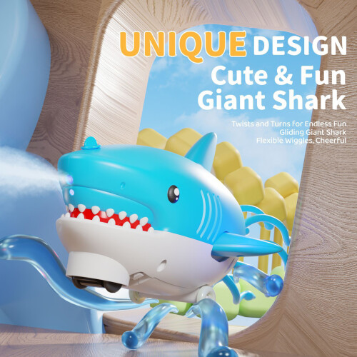 (Blue Spray Shark) Requin Jouet Danseur avec Évitement Auto 2