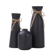 3Pcs Ceramic Vase Flower Vase Set Modern Vase Flowerpot Decorative Art Vases Table Vase for Wedding Bedroom Living Room Home Decoration Black
