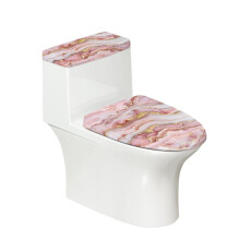 Ensemble de 2 housses de siège de toilette en marbre rose doré, 43 x 53 cm (17 x 21 pouces)