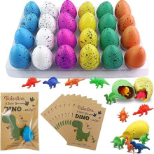 Cartes de Saint-Valentin pour enfants sur le thème de l'éclosion d'œufs de dinosaure (24 pièces)