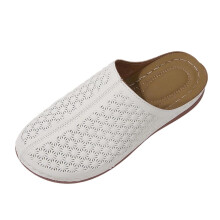 Witte dames slippers met plateauzool en sleehak, opengewerkt, dikke zool, geschikt voor binnen en buiten, lichtgewicht en comfortabel – Maat 43