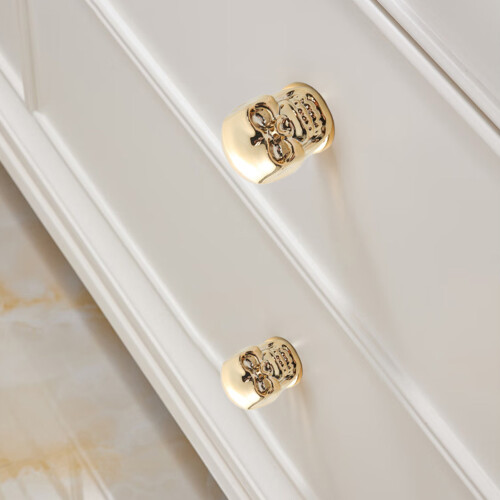(Gold, 4PCS) Halloween Skull Cabinet Knobs - 4pcs 2