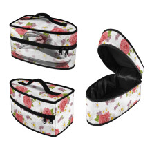 Red Rose Pattern Steams Iron Organizers Case Garment Steamer Box Travel Steamer Holder Portable Steamer Carrying Case, Case Only