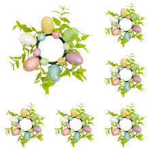 Paasei-kaarsringen, lentebloemenkrans, 6 stuks