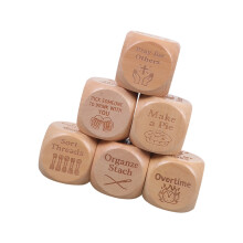 6PCS Wooden Decision Dices Set Customizable Decision Dices For Party Game And Daily Choices Family Gathering Night Props