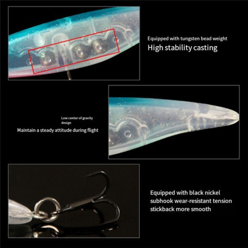 4,2 G  Horizontal Tremor Sinking Hard Baits Sinking Pencil Lure Full Swimming Layer Forellenköder 1