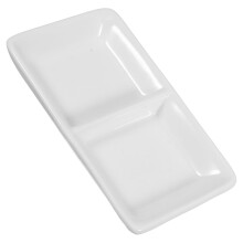 Plateau de service apéritif en céramique blanche HOMEMAXS avec compartiments pour sauces, idéal pour les amuse-gueules et les trempettes, 14 cm