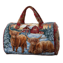 Broderad quiltad resväska med komotiv