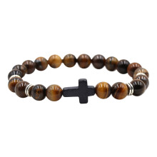 Brățară cu fir elastic negru din piatră naturală - mărgele de 8 mm, mărime universală, cadou de Ziua Îndrăgostiților pentru cupluri și