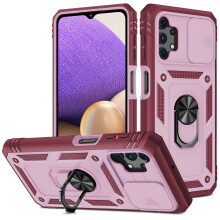 Slim Rugged Hybrid Case for Samsung Galaxy A12 – Shockproof, Anti-Slip, Magnetic Ring Stand, Compatible with Galaxy A12