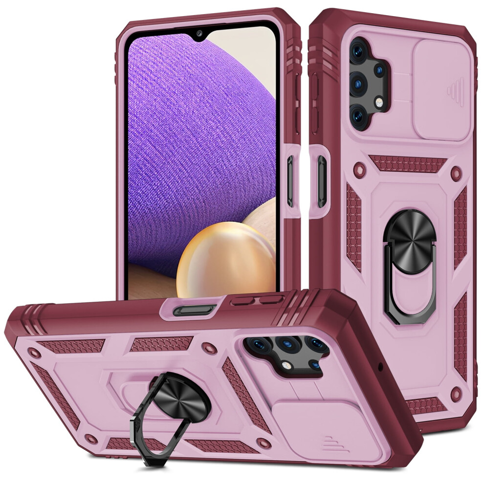 Slim Rugged Hybrid Case For Samsung Galaxy A12 Â Shockproof, Anti-Slip, Magnetic Ring Stand, Compatible With Galaxy A12 9097180852513