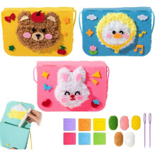 Wool Embroidery Crossbody Bag DIY Kit Cartoon Animal Sewing