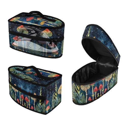 Portable Steamer Case with Mushroom Floral Pattern