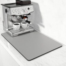 Coffee Mat 23.5x15.5in, Absorbent Bar Mat for Coffee Station & Maker, Dish Drying Pad, Space Gray – Compatible with Espresso Machines