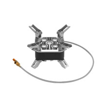 Hornilla de gas portátil resistente al viento, de acero inoxidable, con 5 quemadores y encendido electrónico. Ideal para acampar, hacer senderismo