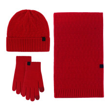 Children Hat Scarf And Glove Set Fashionable Outdoor Baby Warm Three Piece Set
