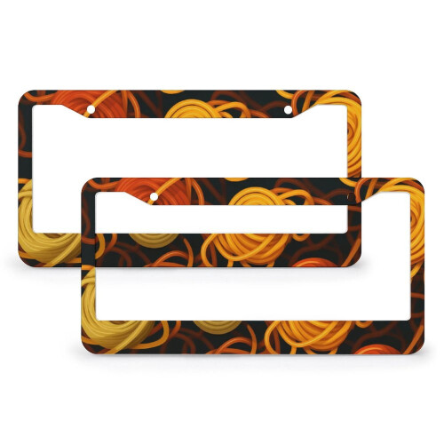 Spaghetti Food License Plate Frame Aluminum 2 PCS