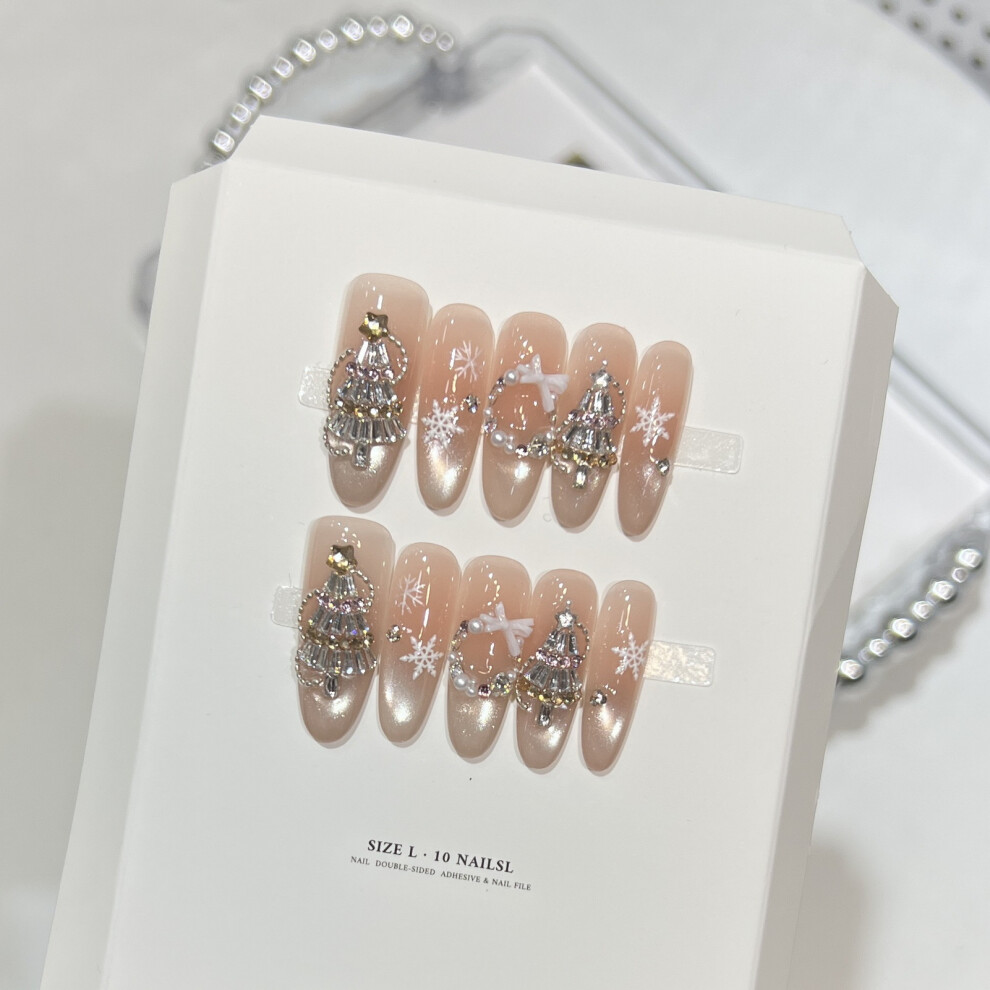 Dachuang Beauty (Xs) Christmas Cat Eye Nails (10Pcs)