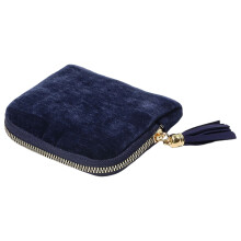 Mini Travel Jewelry Organizer Bag with Tassel Zipper – Compatible with Earrings, Crystal Bracelets, Rings (Blue)
