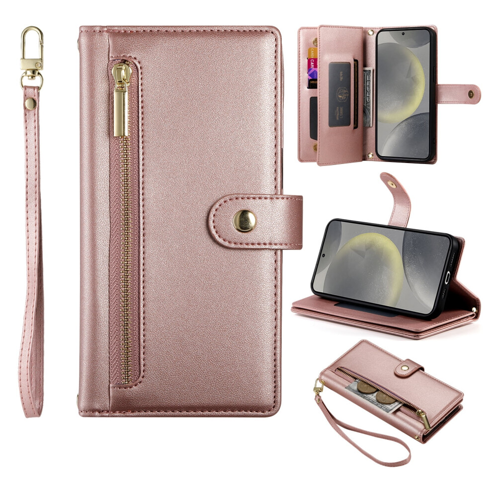 Allytechgroup Wallet Case Compatible With Samsung Galaxy S21 Ultra Â 9-Card Holder, Zipper Pocket, Wrist Strap, Shockproof Flip Cover With Rfid 9336866744903