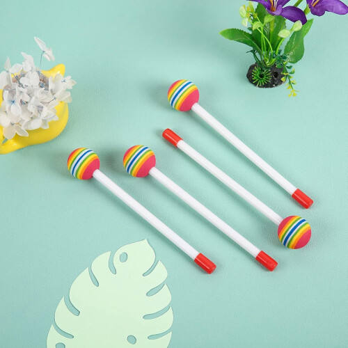 10 Pieces Rainbow Lollipop Drumsticks for Kids Soft Foam  Percussion Mallets 1