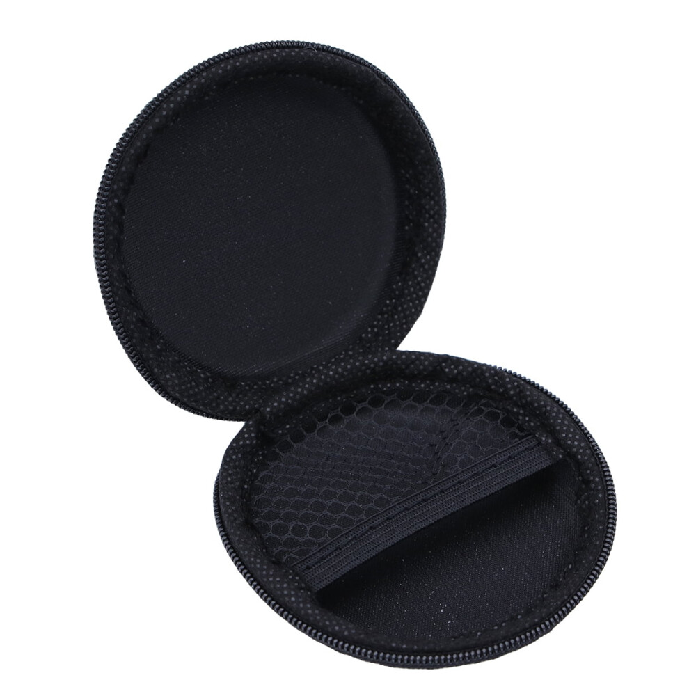 Hard Carrying Case Portable Zippered Earphone Case Eva Holder For Mp3/Headphones (Black)(3.15"X3.15"X1.18") Black 9405492435728
