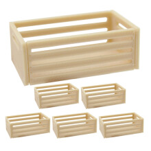 6pcs Miniature Basket Decoration For Dollhouse Accessories Tiny For Mini House Supplies 1:12 Scale Mini Basket Decor Miniature Storage Bin