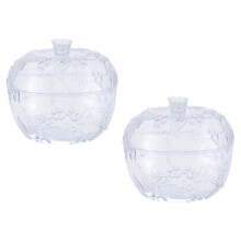 Potes de armazenamento herméticos em formato de lata de doces brancas para casa, mesa e festas - Conjunto de 2 unidades