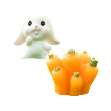 Rabbit Cake Toppers (1-6 Pack), Easter Bunny Cupcake Decor, Mini Fairy Garden & Desk Toys, Kids' Birthday Party Decor