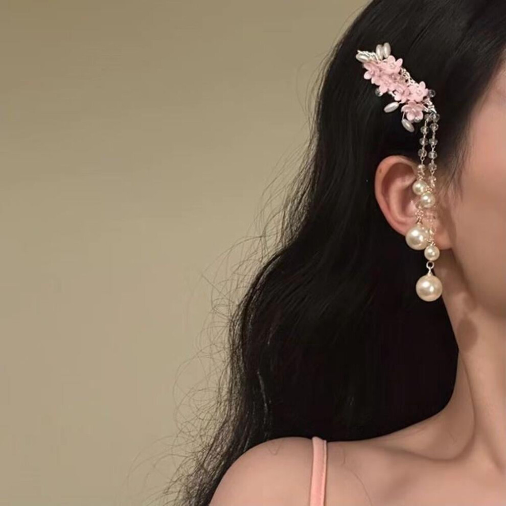 New Pearl Tassel BB Clip Hair Clip Chinese style Women's Sparkling Crystal Hair Accessories Retro Side Clip Ancient Costume Headdress