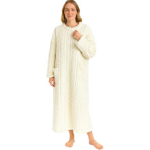 Vinterkläder i korallrosa sammet, varmt och mysigt set med sammetsnattlinne och loungewear för kvinnor