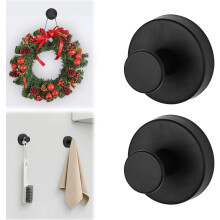 Suction Cup Hooks | 2026 Upgraded Stainless Steel Heavy Duty No Drill Hooks for Wreaths on Glass, Shower Towels & Front Door