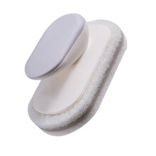 Brosse de nettoyage pour comptoirs en matériau synthétique pour usage domestique, gris clair, surface de nettoyage puissante, 1 pièce