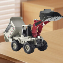Bouwvrachtwagen speelgoed: plastic bulldozer met laadbakken, zandbak speelgoed, verjaardagscadeau voor kinderen van 3-5 jaar, wit