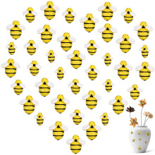 HOMEMAXS 60 Pcs Dollhouse Accessories Little Bee 3.00X2.70X0.50CM Yellow
