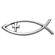 Religious crossing Car Window Stickers Waterproof Savior Fish Badge Ichthys Fish Sticker for Laptops Refriger
