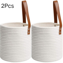 2 cestas colgantes de yute natural para plantas, toallas y gafas de sol: macetero de pared estilo bohemio, compatible con ganchos estándar.