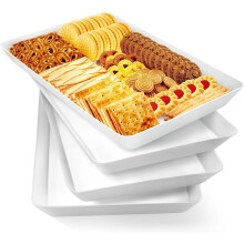 4-Pack Reusable Serving Trays for Snacks, Fruit, BBQ & Pantry Organization – Compatible with Standard Kitchen Use