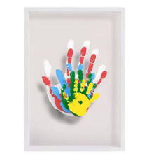 Wooden Family Handprint Kit for New Parents Gifts - with 6 Paints