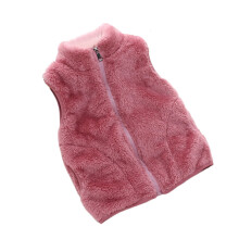 Veist Camisole Teirmeach Fuzzy Dearg Uiscedhathach do Pháistí – Líneáilte le Lomra, Muineál Criú, Zip-Up, Geimhreadh/Fómhar – Ag luí le