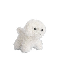 Piccoli animali di peluche, piccoli regali, cane di peluche da 3,9 pollici, giocattolo di peluche per la decorazione di casa e auto, bianco