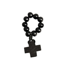 Handcrafted Natural Bead Finger Rosary Chain Featuring Crucifix Symbol for Meditation Present Individual Use