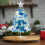Kabnic Mini Blue Christmas Tree Desktop Ornament 5