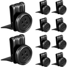Zeyune10Pcs Metal Tirantes Buttons Moving No Stitch Button End Brace Clips For Jeans for Pants Tirantes Hats Jeans Pants Replacement (Negro)