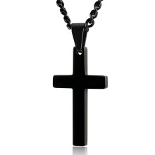 Kreuzanhänger aus Edelstahl, Halskette für Damen und Herren, religiöser Schmuck, Geschenk