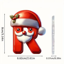 Christmas Initial Ornaments with Red Hat, 26 Letters, Santa Beard Pendant, DIY Tree Decor (Compatible with Christmas Tree)