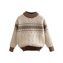 Sweaters for Boys,Holiday Sweater Kids,Crew Neck Graphic Child Clothing,Beige,Size 9 T