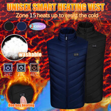 Heated Vest for Men and Women,Men's Winter Vest Jacket,Womens Outdoor Warm Clothes,Ski Clothing,Casual Fishing Vests Black Size XL
